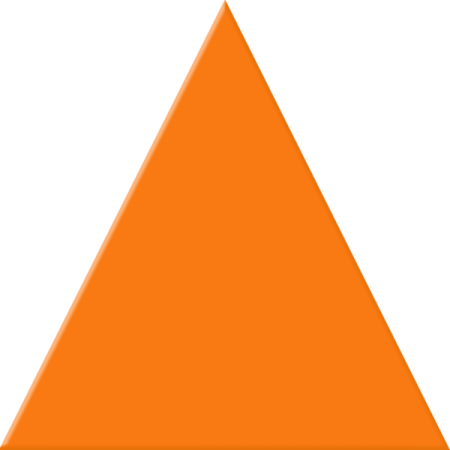 an orange triangle on a white background