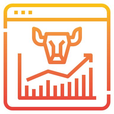 an icon of a bull's head on a chart