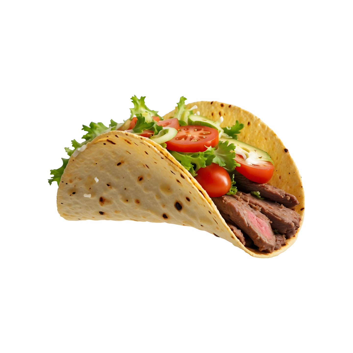 a tacoa filled with meat and vegetables