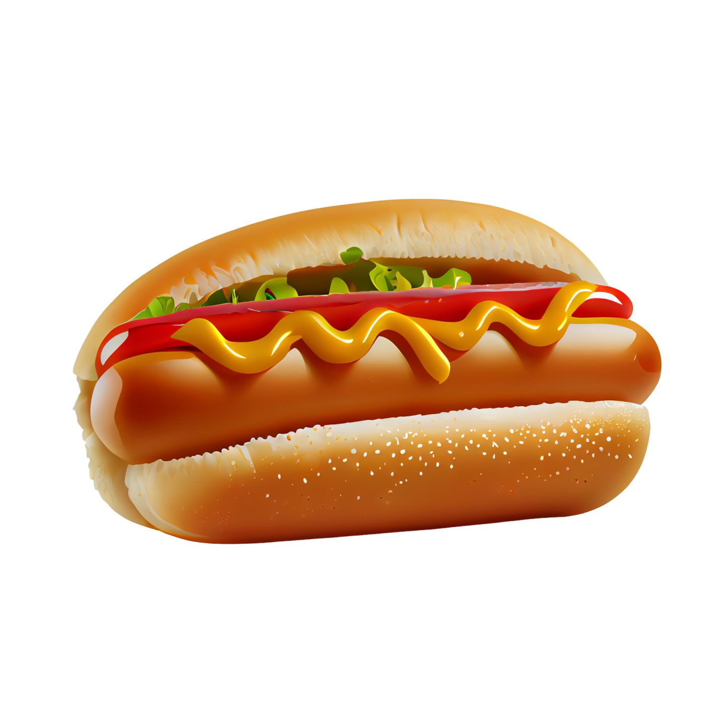 a hot dog on a white background