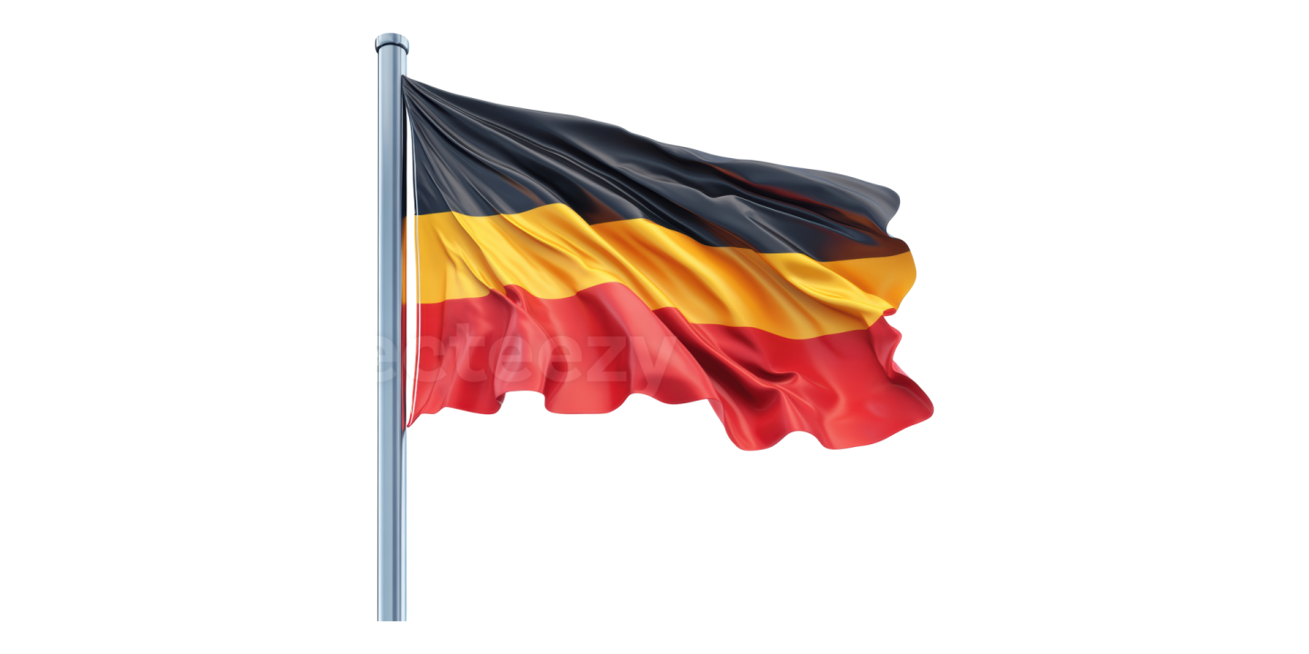a german flag flying in the wind