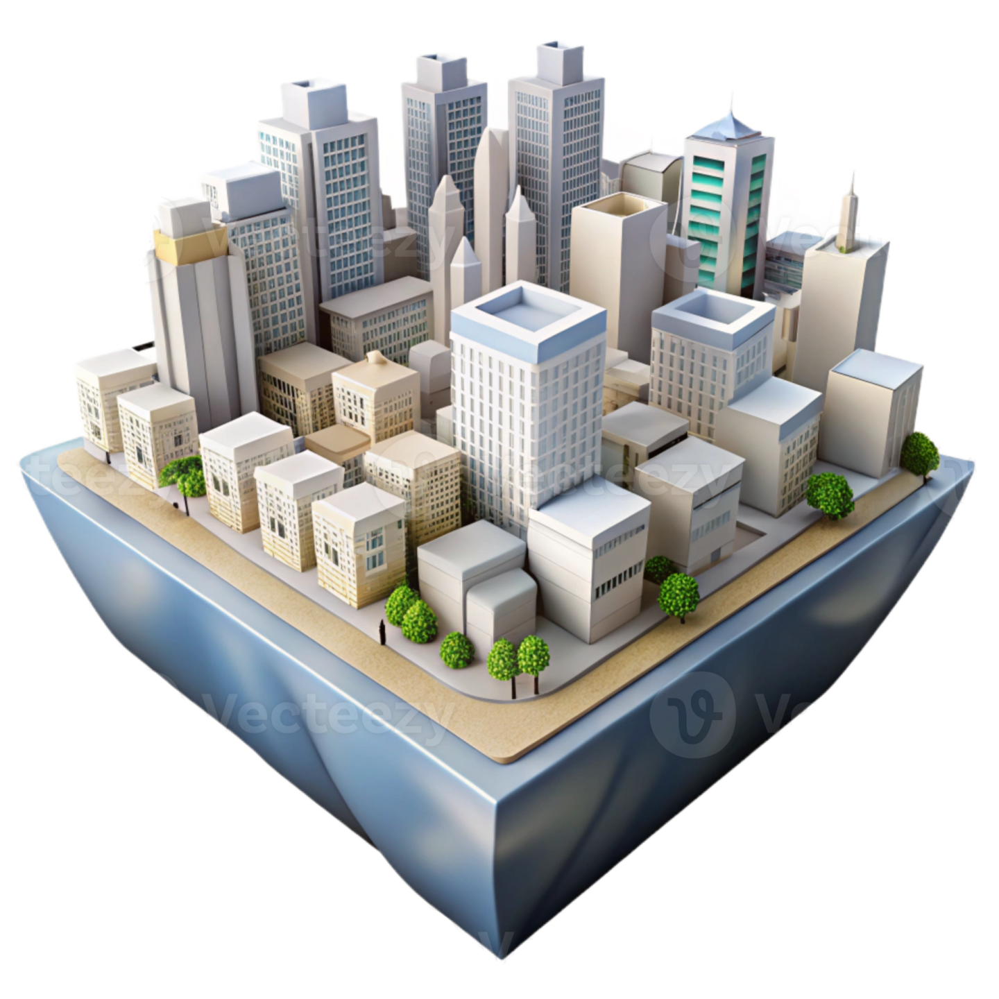 a small city in the shape of an island