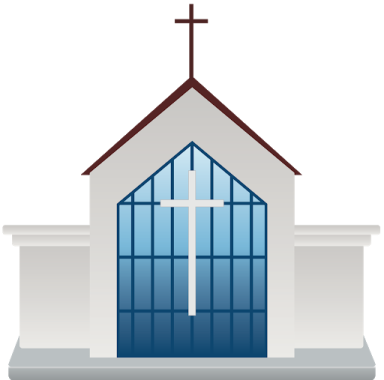 a church with a cross on the front