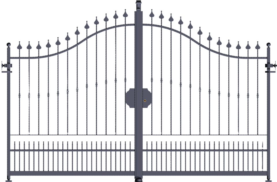 a metal gate with spikes on the top