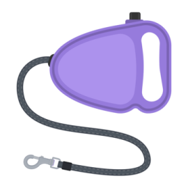 a purple bag with a leash attached to it