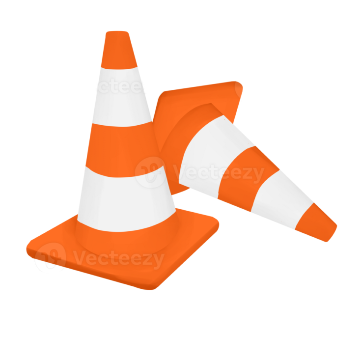 a traffic cone on a white background