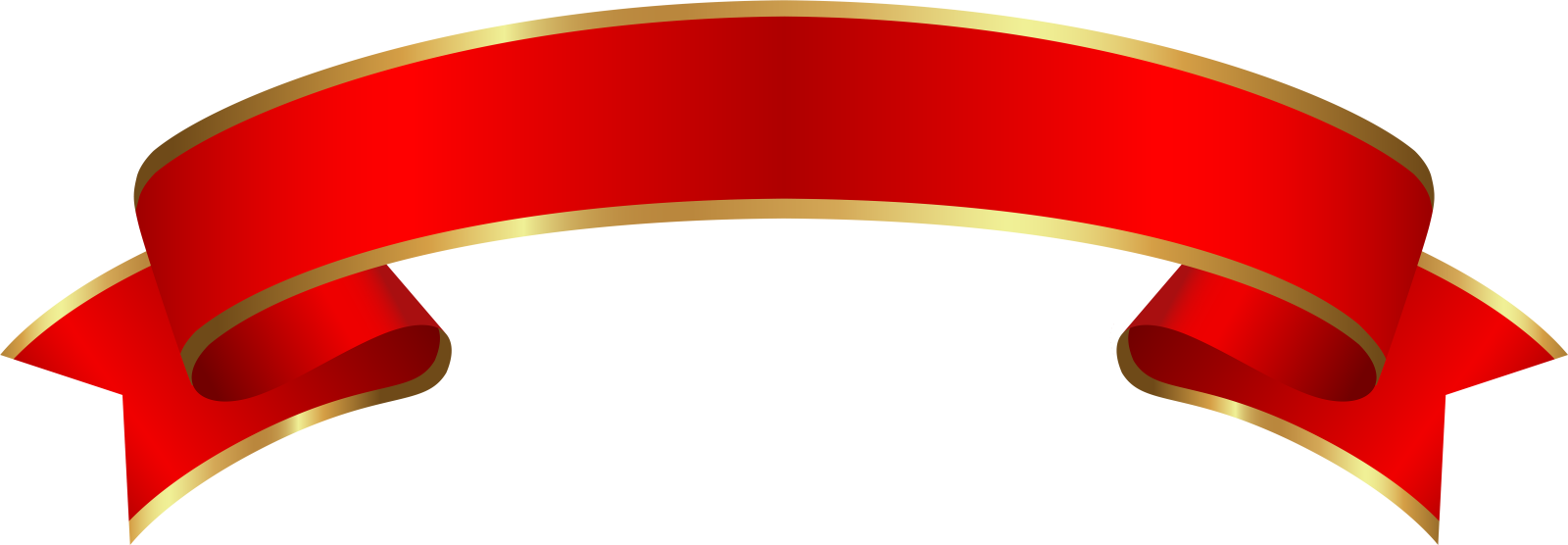 a red ribbon with gold border