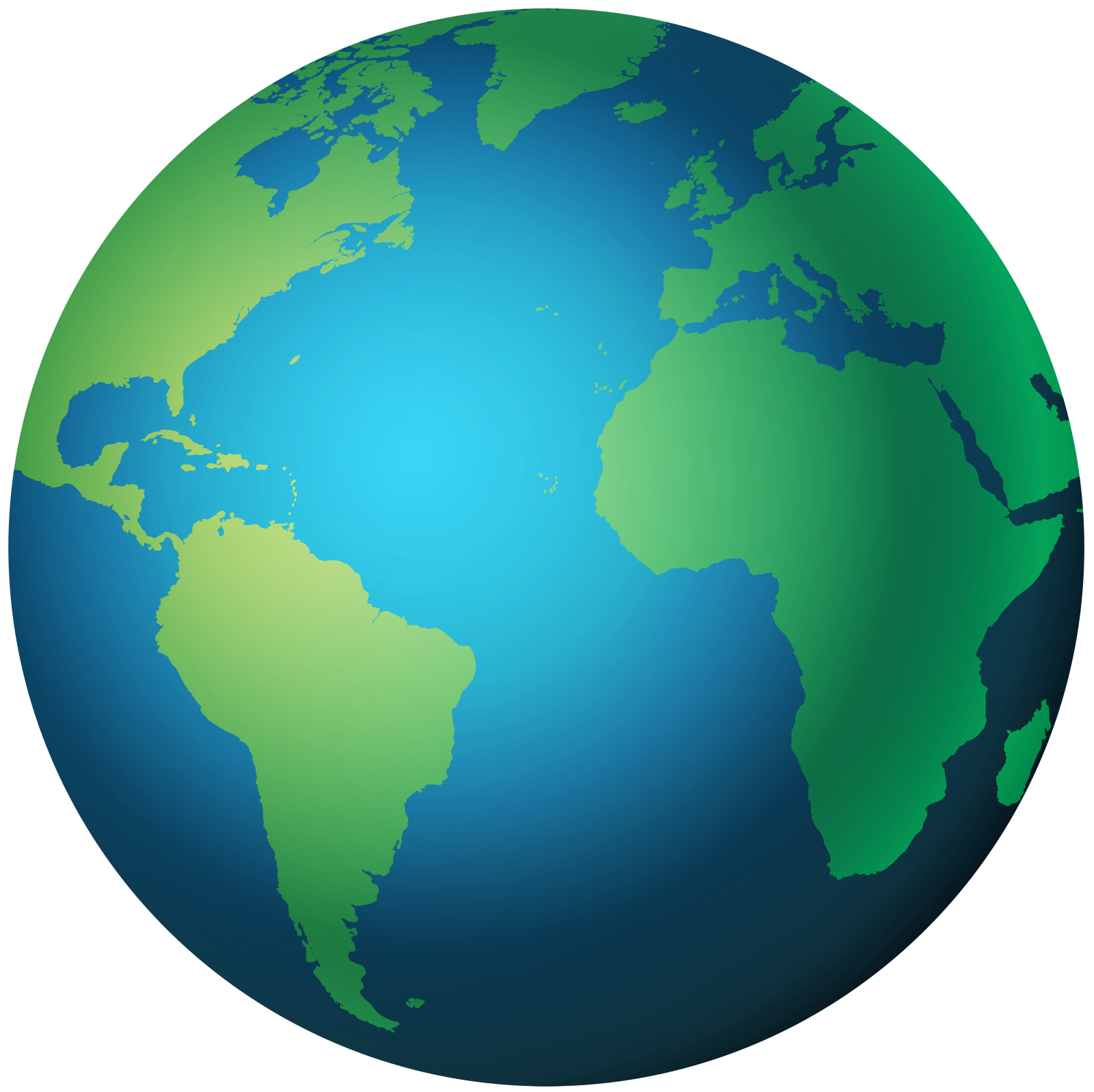 a blue and green globe