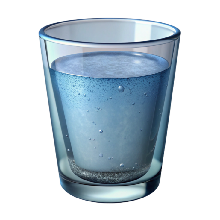 a glass filled with water and bubbles