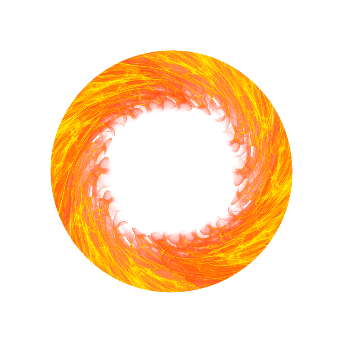 a circle of fire on white background