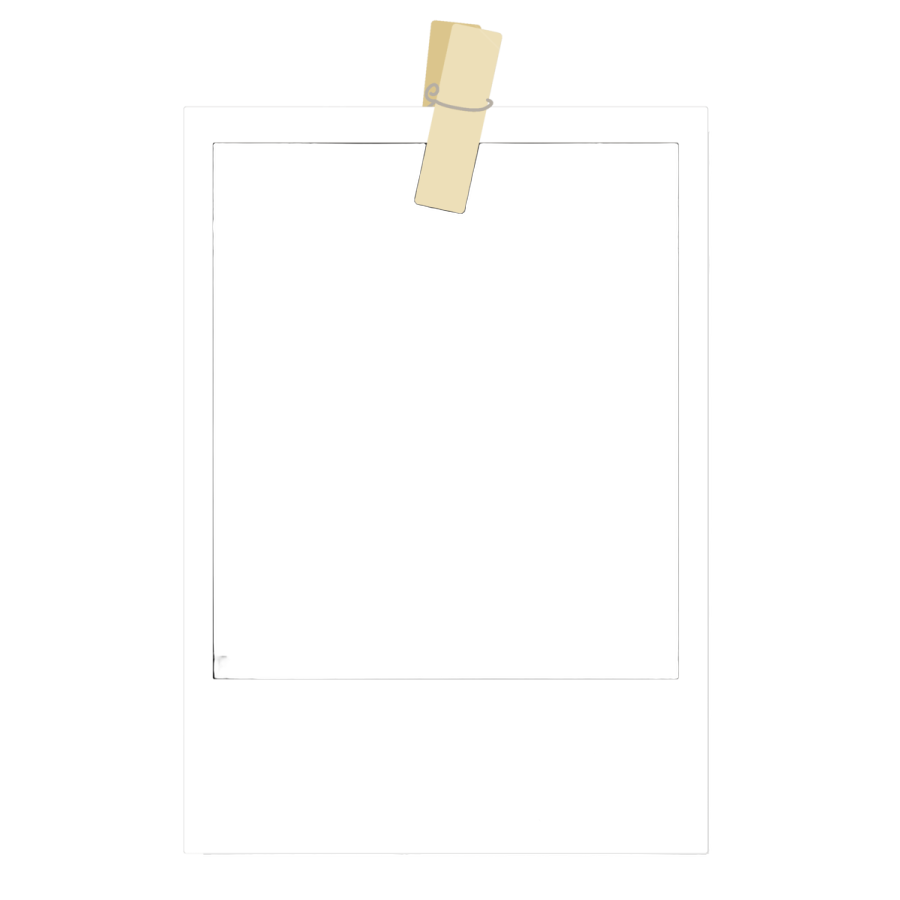 an empty photo frame with a piece of paper on it