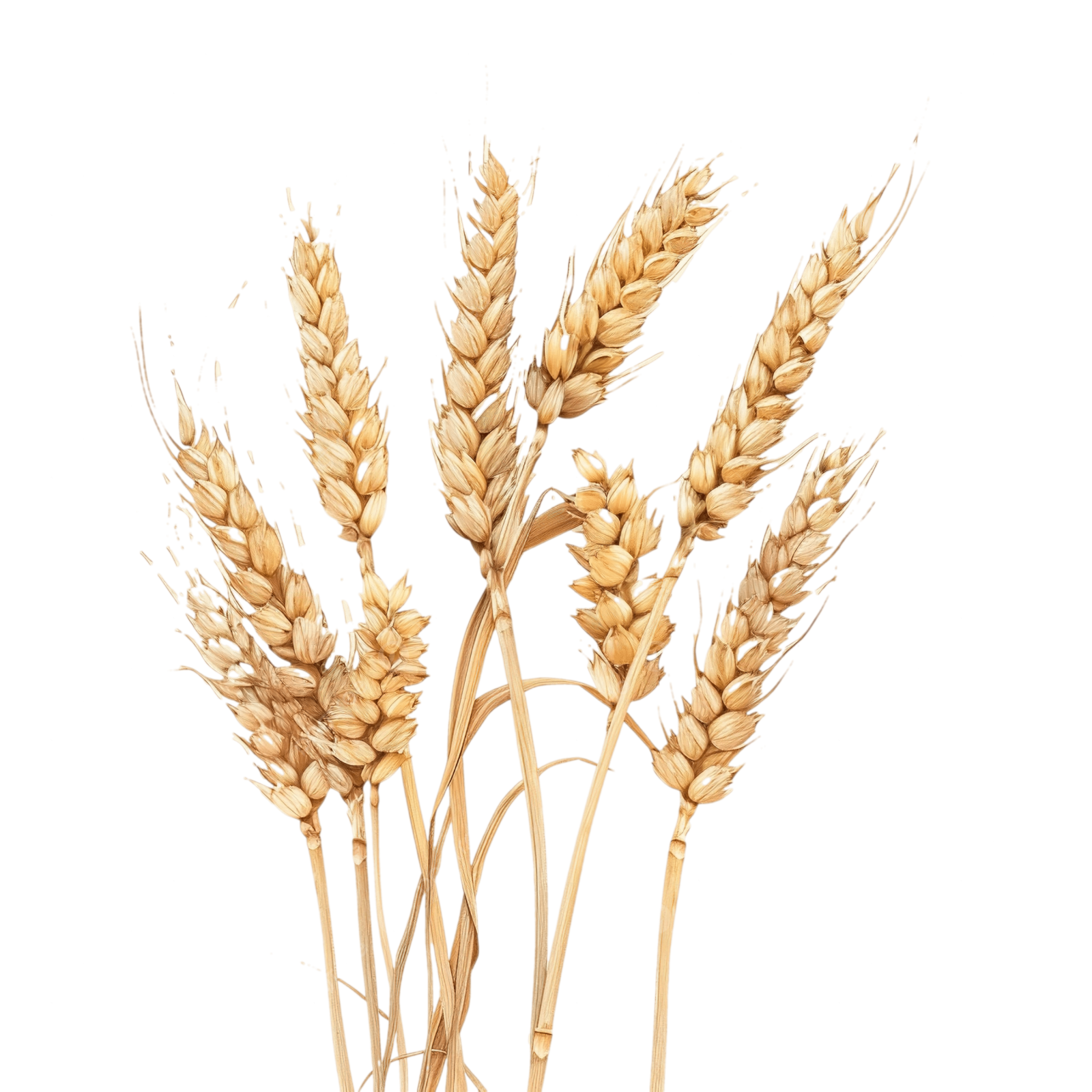 a bunch of wheat on a white background