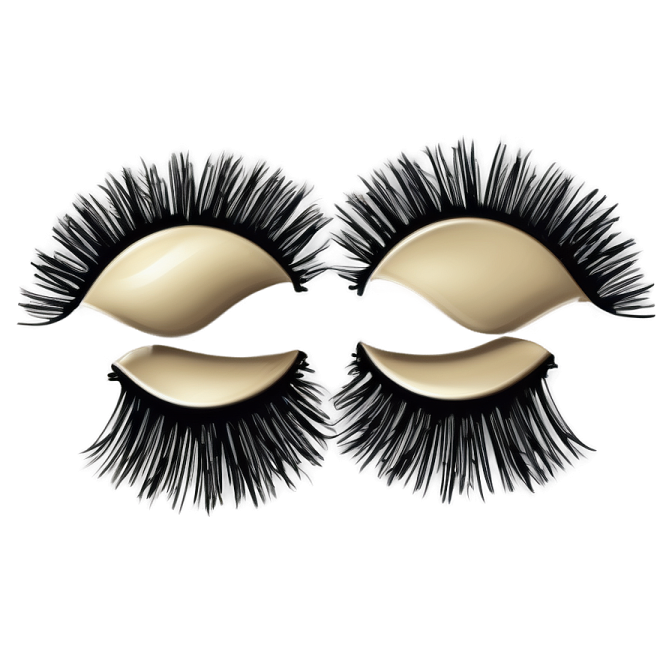 a pair of eyelashes on a white background