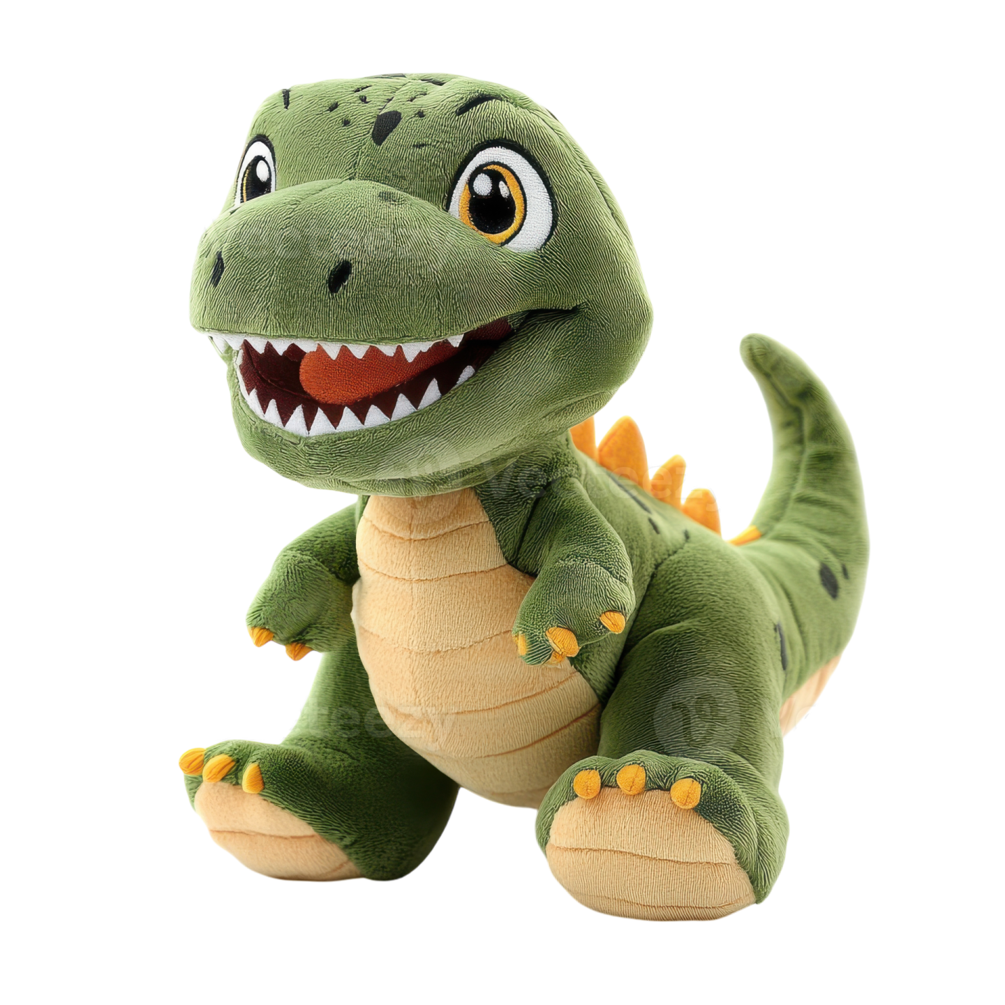 a stuffed dinosaur toy on a white background