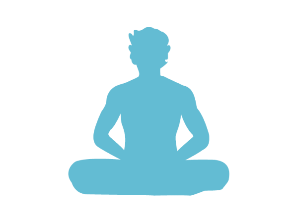 a silhouette of a person sitting in a yoga pose