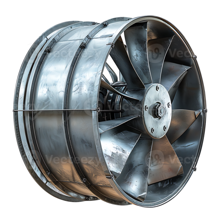 an industrial fan on a white background
