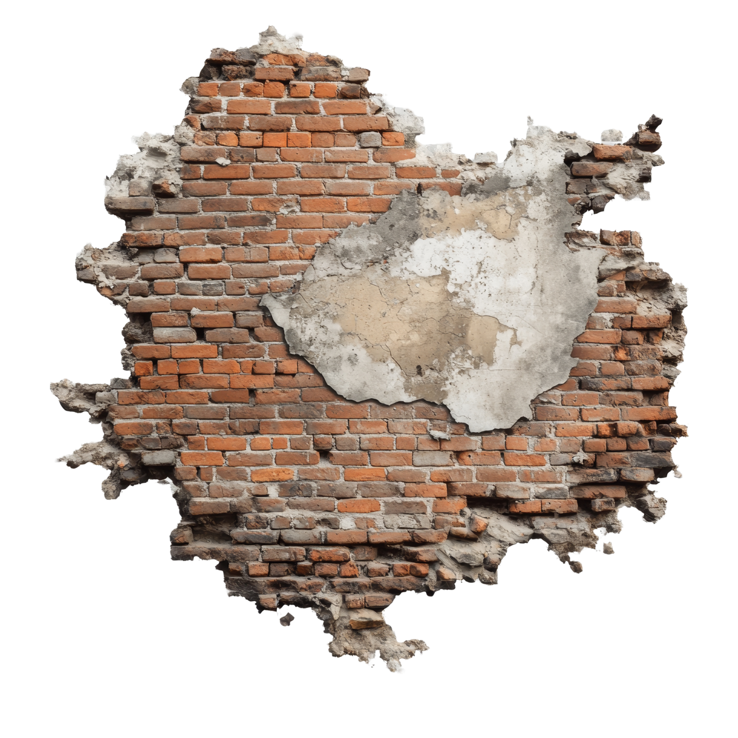 an old brick wall with a hole in it