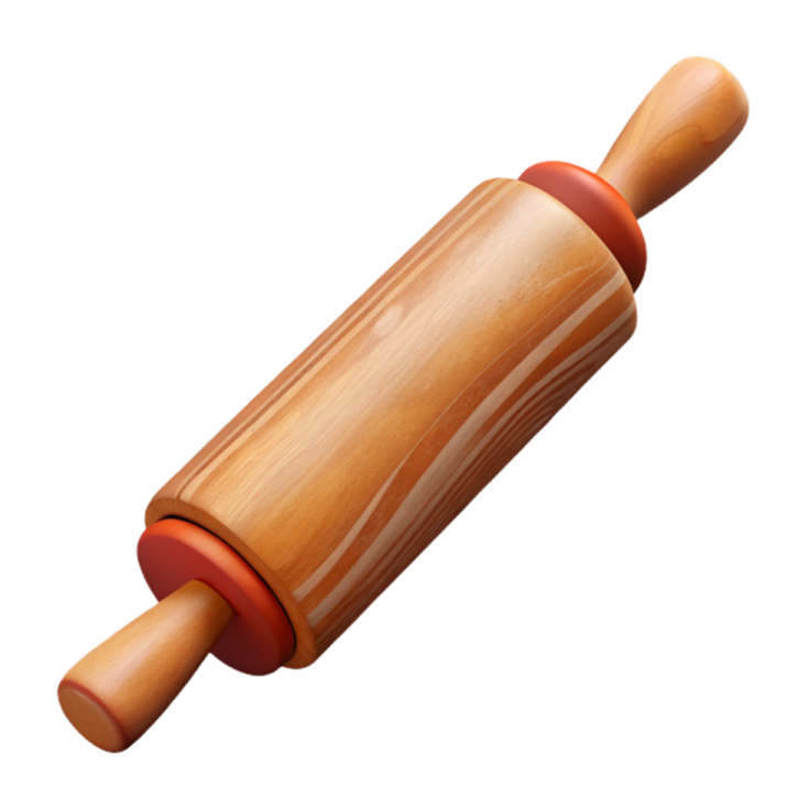 a wooden rolling board on a white background