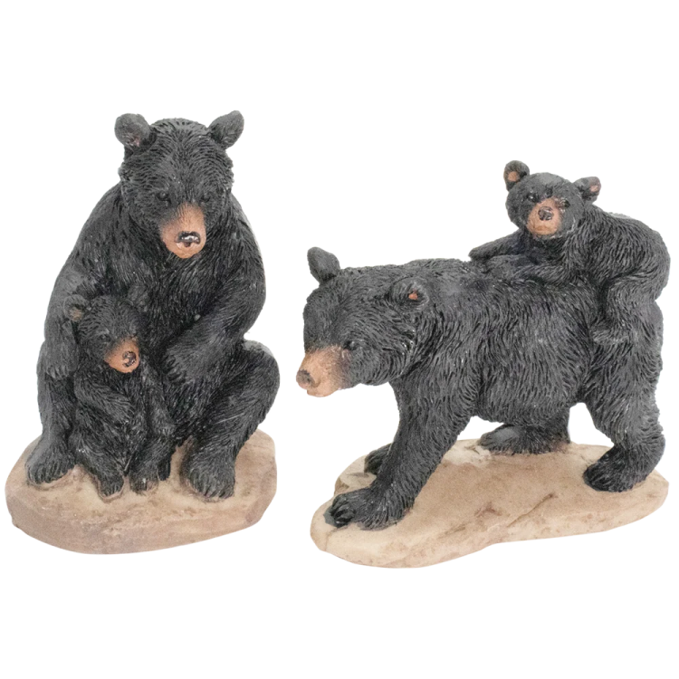 a pair of black bear figuris