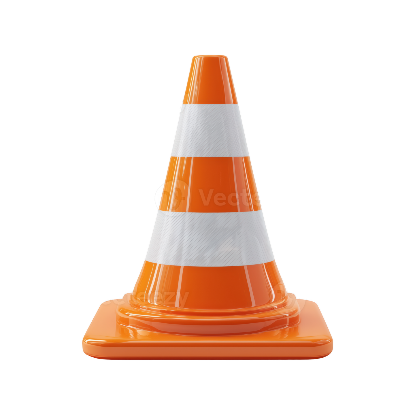 an orange traffic cone on a white background
