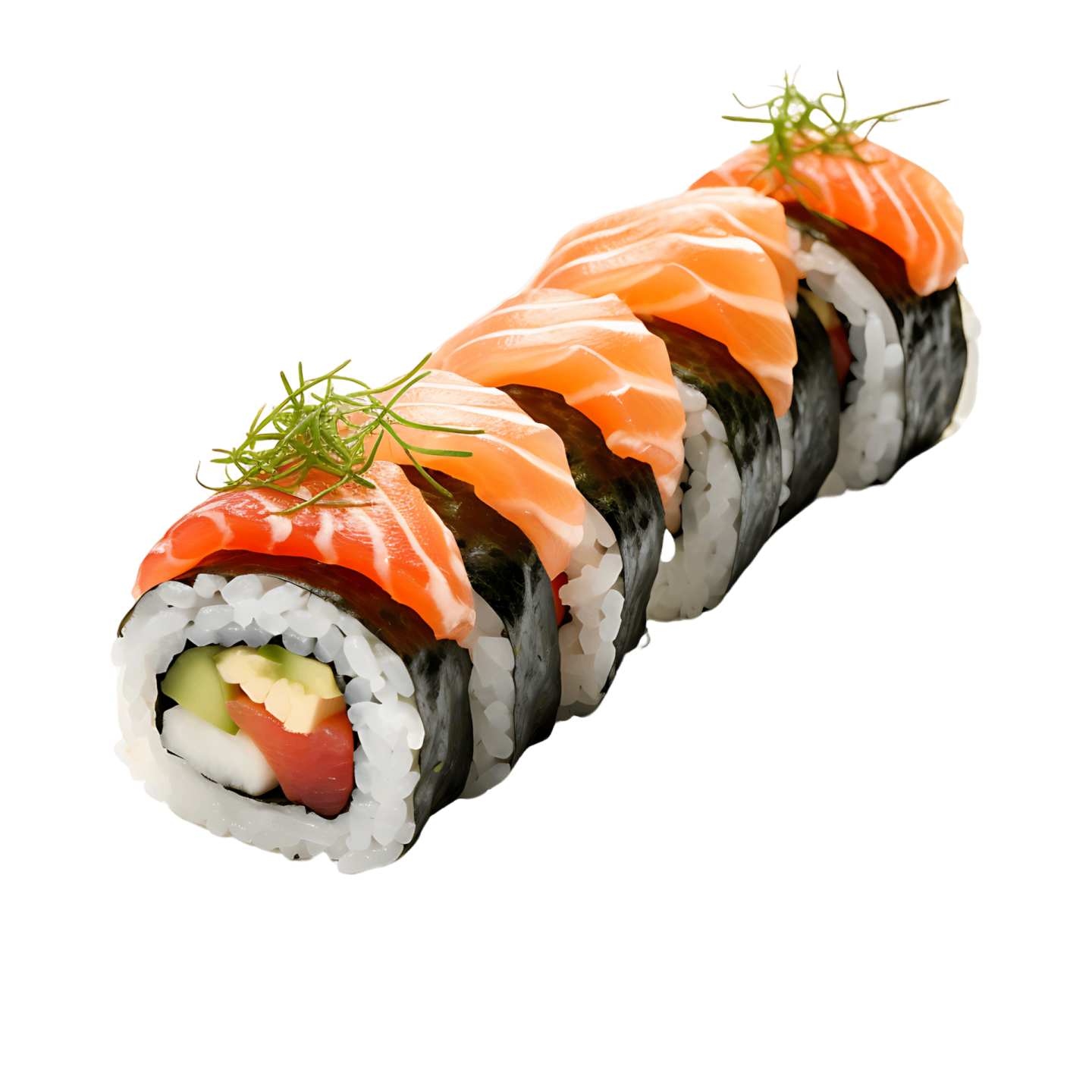 a piece of sui roll on a white background