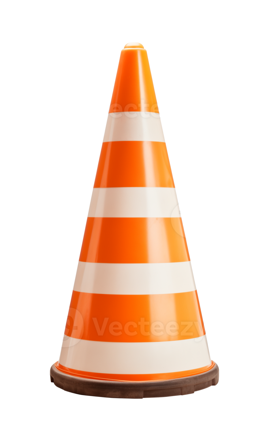 an orange and white traffic cone