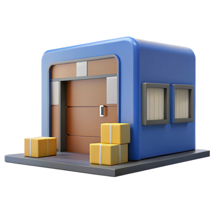 an image of a blue and yellow building