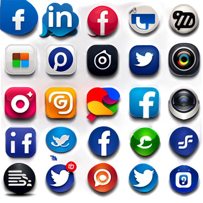 a collection of social icons