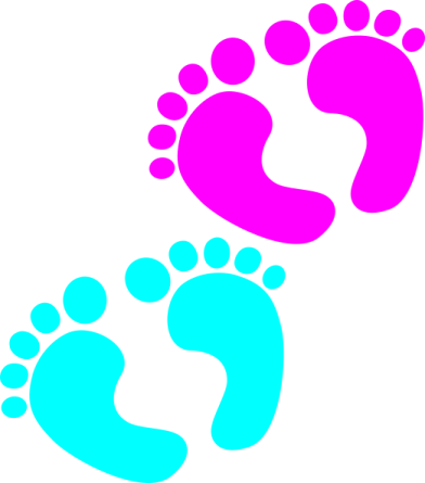 a pair of footprints with one foot in the air