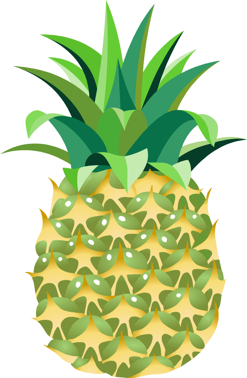 a pineapple with green leaves on it