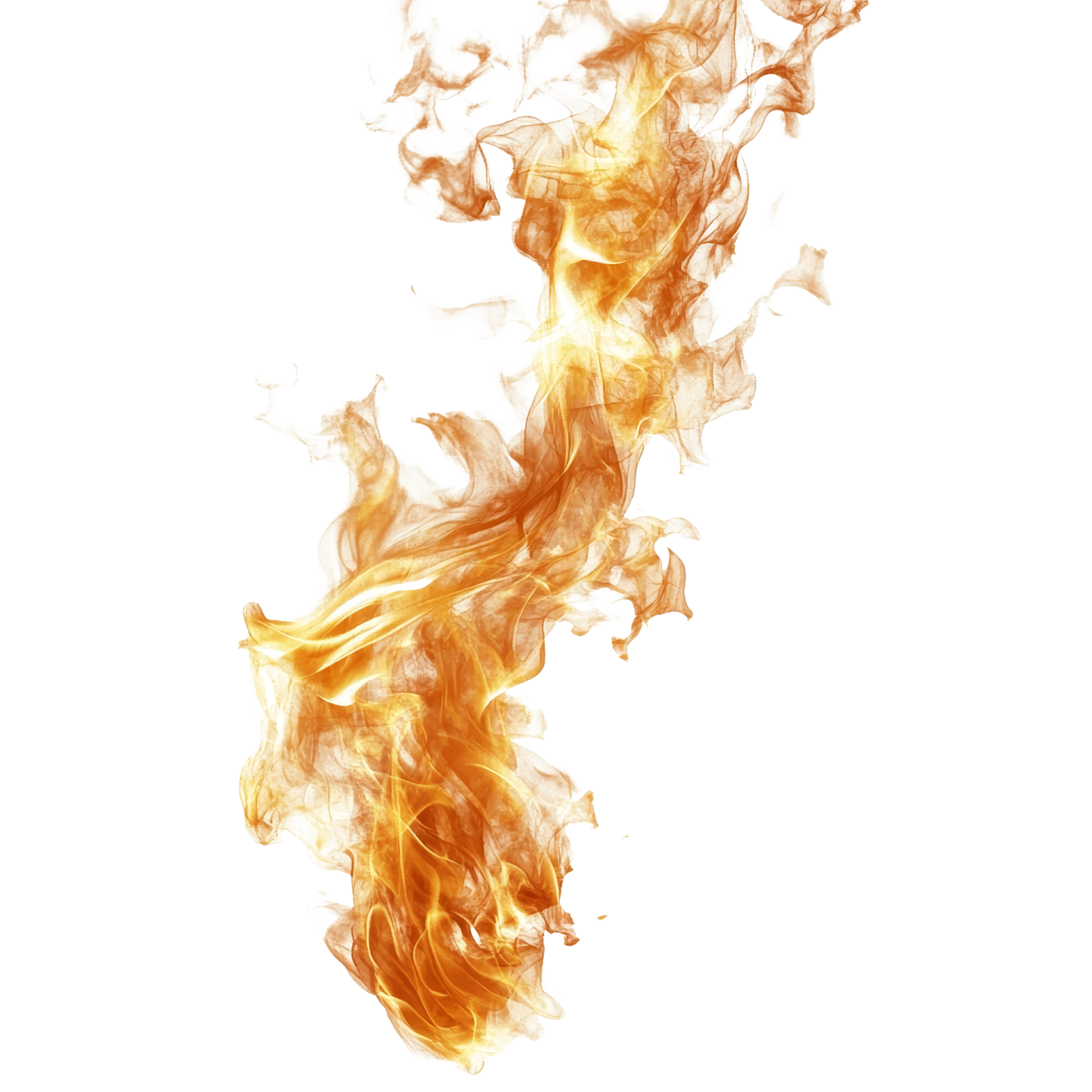 fire on a white background