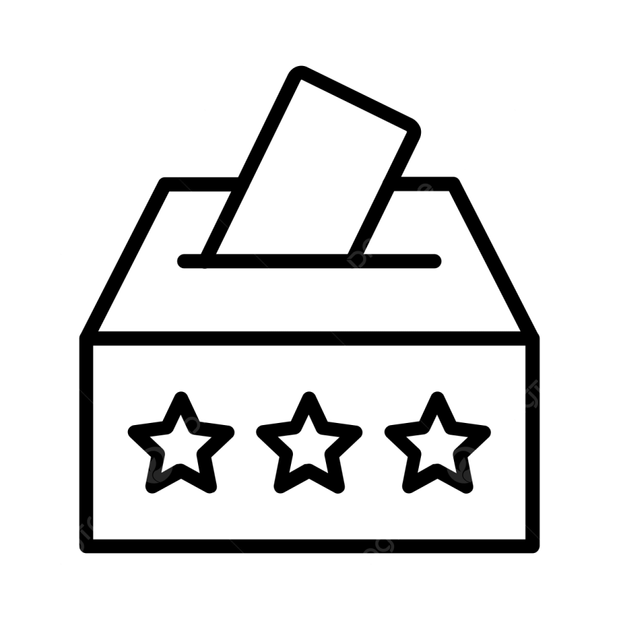 a black and white icon of a voting box