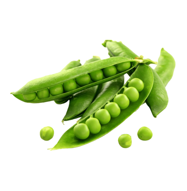 green peas on a white background