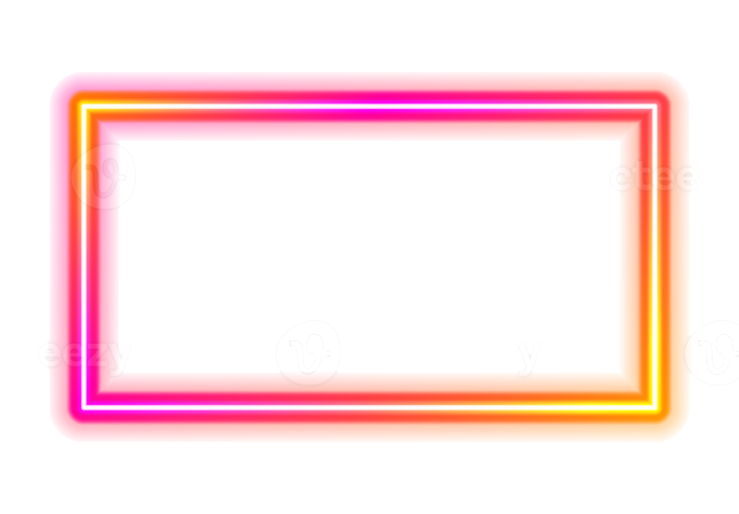 a neon frame on a white background