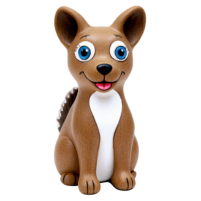 a brown and white dog with blue eyes