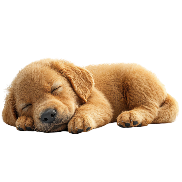 a puppy sleeping on its side
