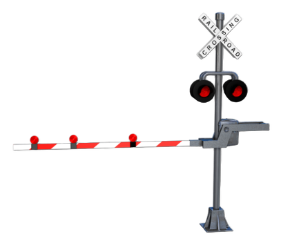 a red and white traffic light on top of a pole