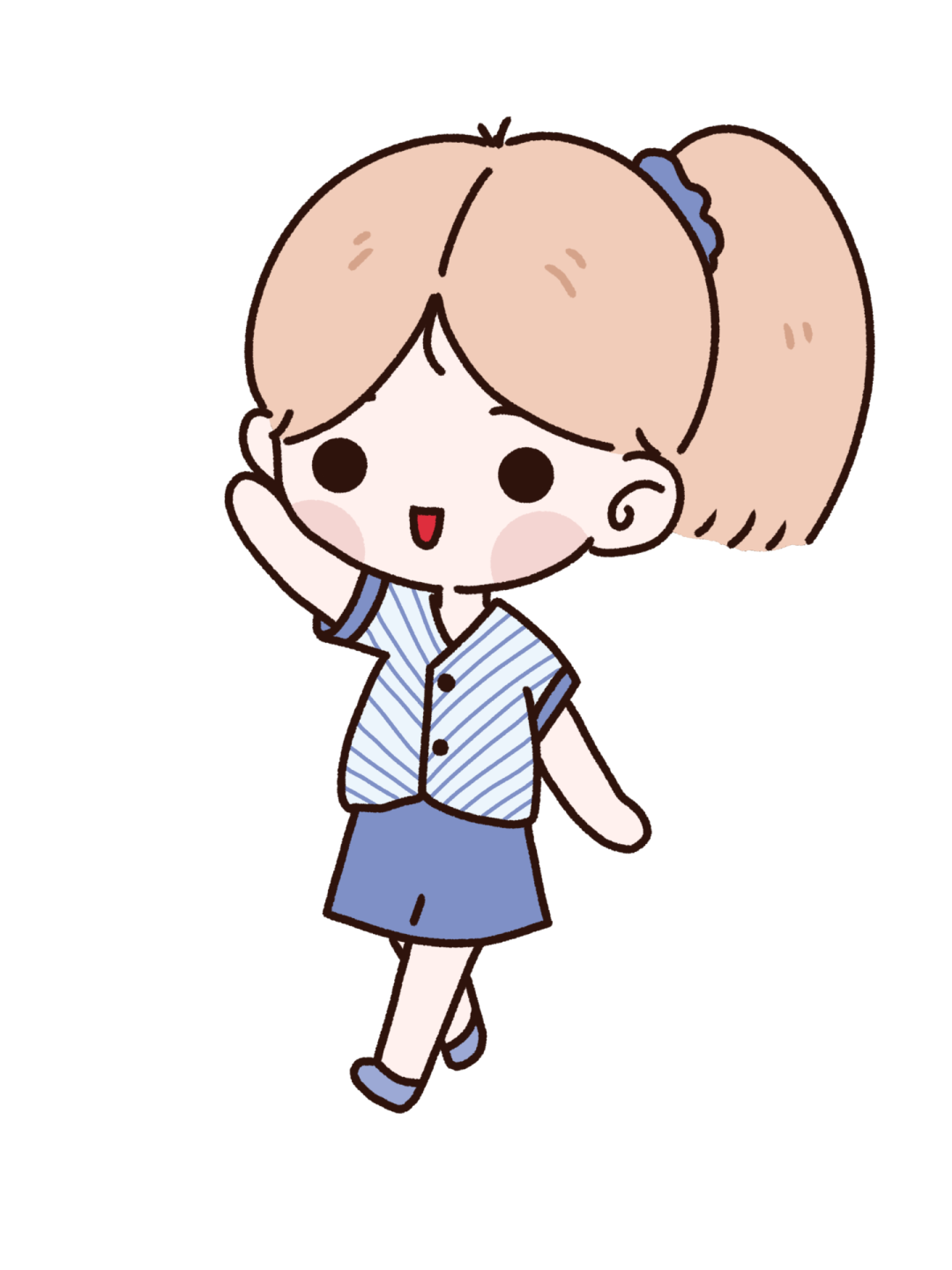 a cartoon girl in a school uniform
