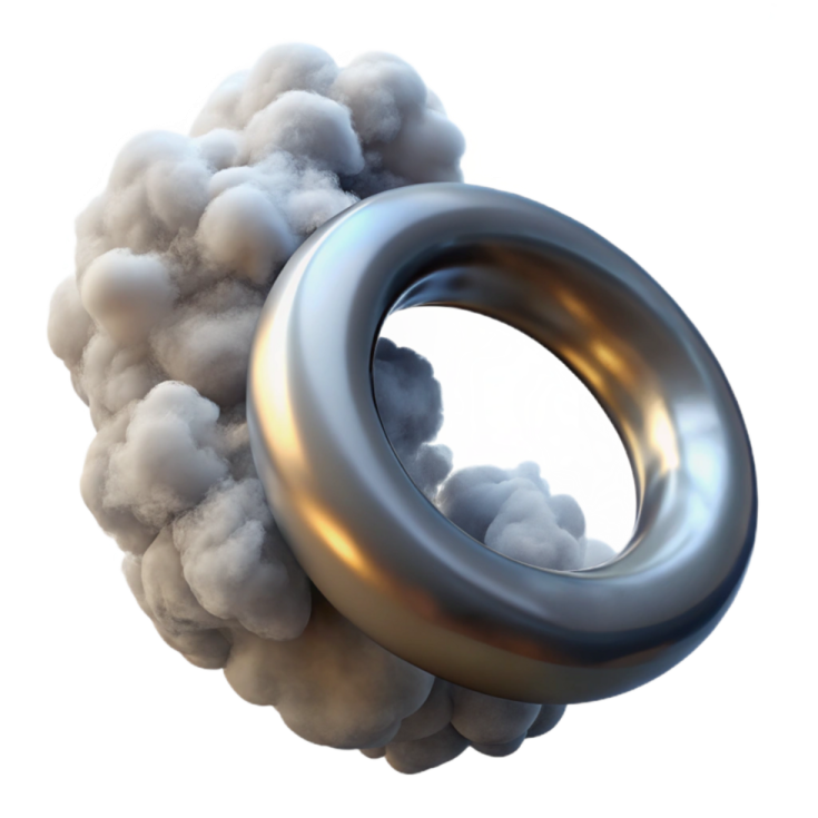 a metal ring with smoke coming out of it