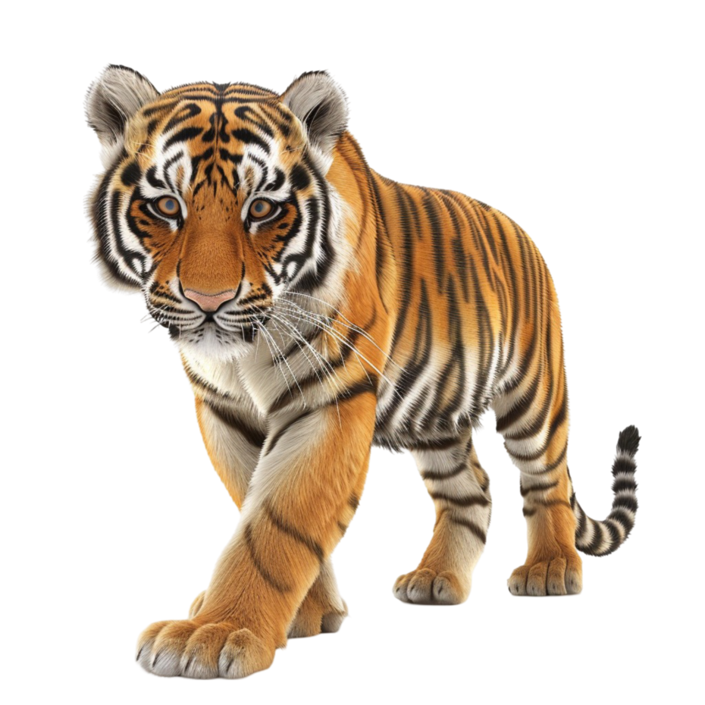 3d digital render of a tiger isolated on white background