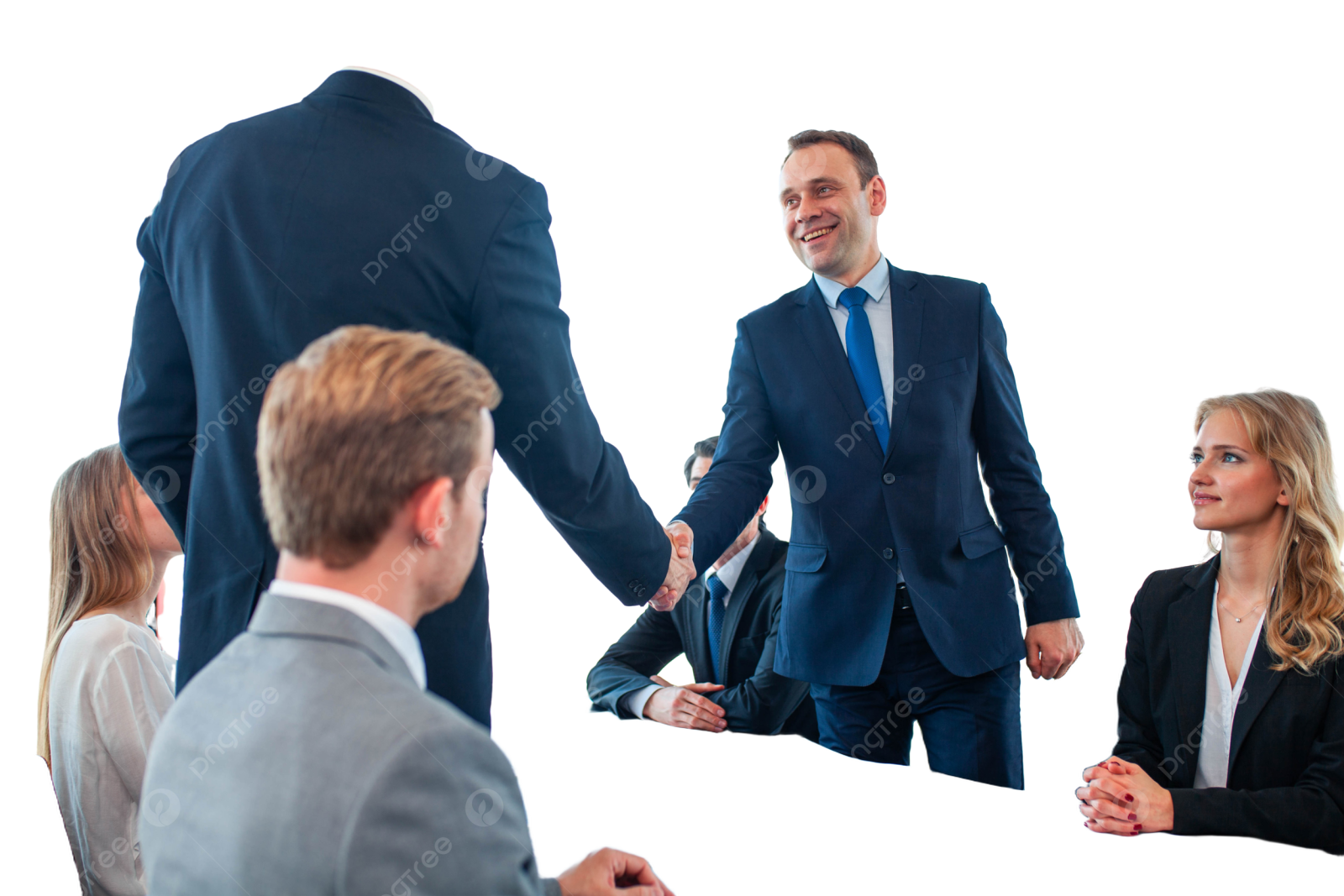 a group of people sitting around a conference table