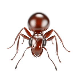 A red ant beetle on white background