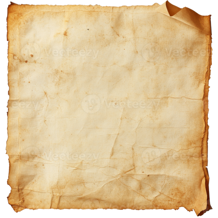 a piece of old paper on a white background