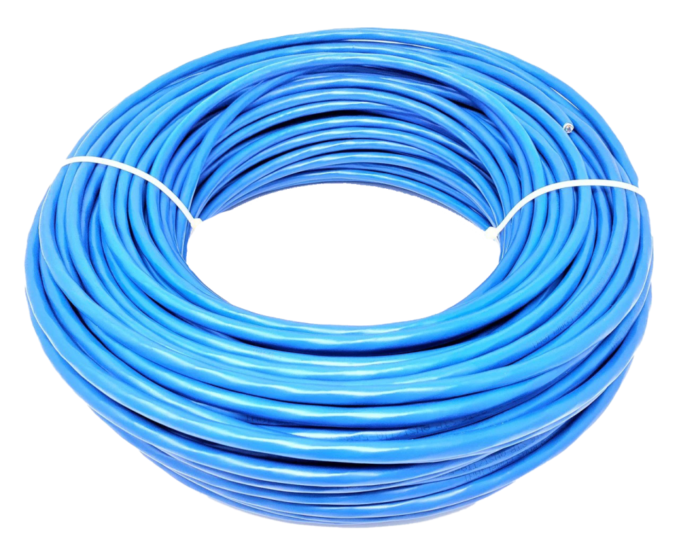 a blue hose on a white background