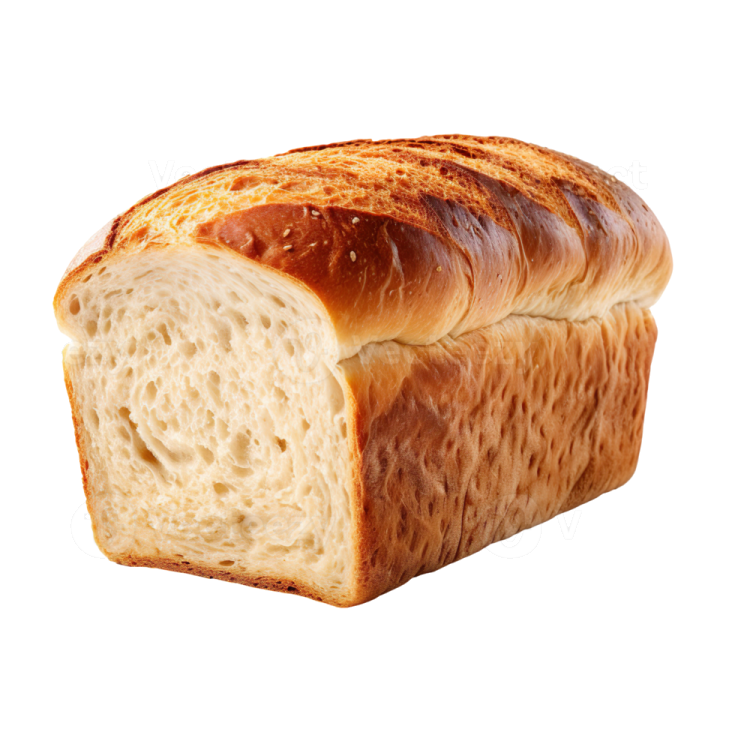 a loaf of bread on a white background