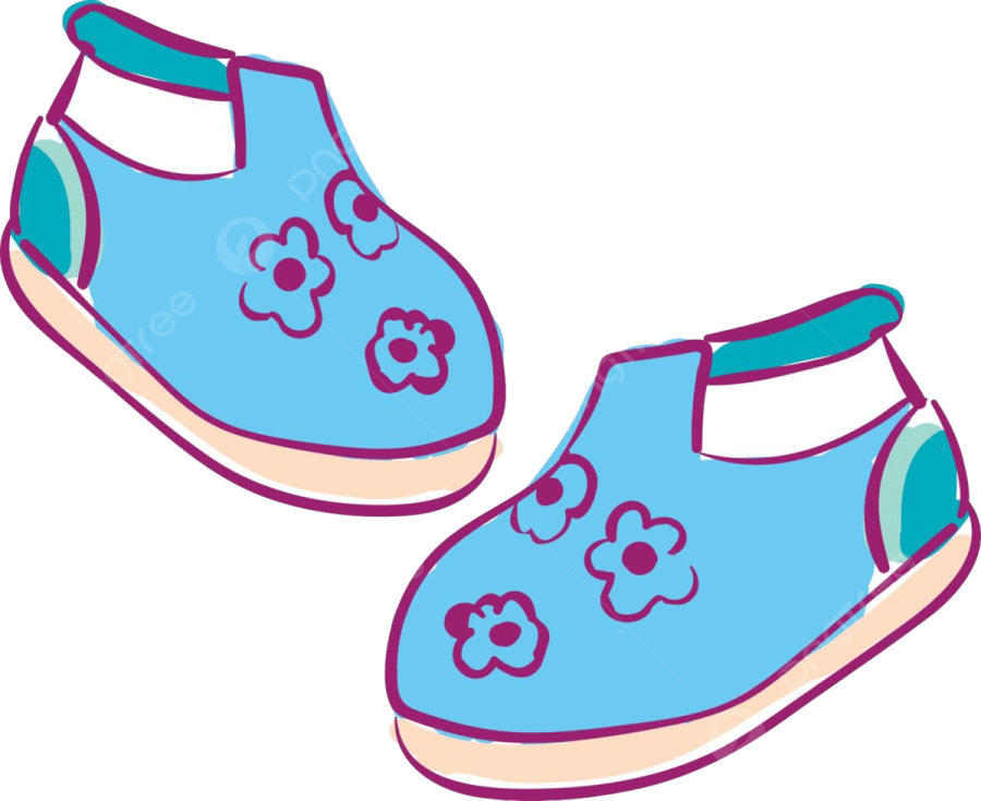a pair of blue shoes with hearts on them