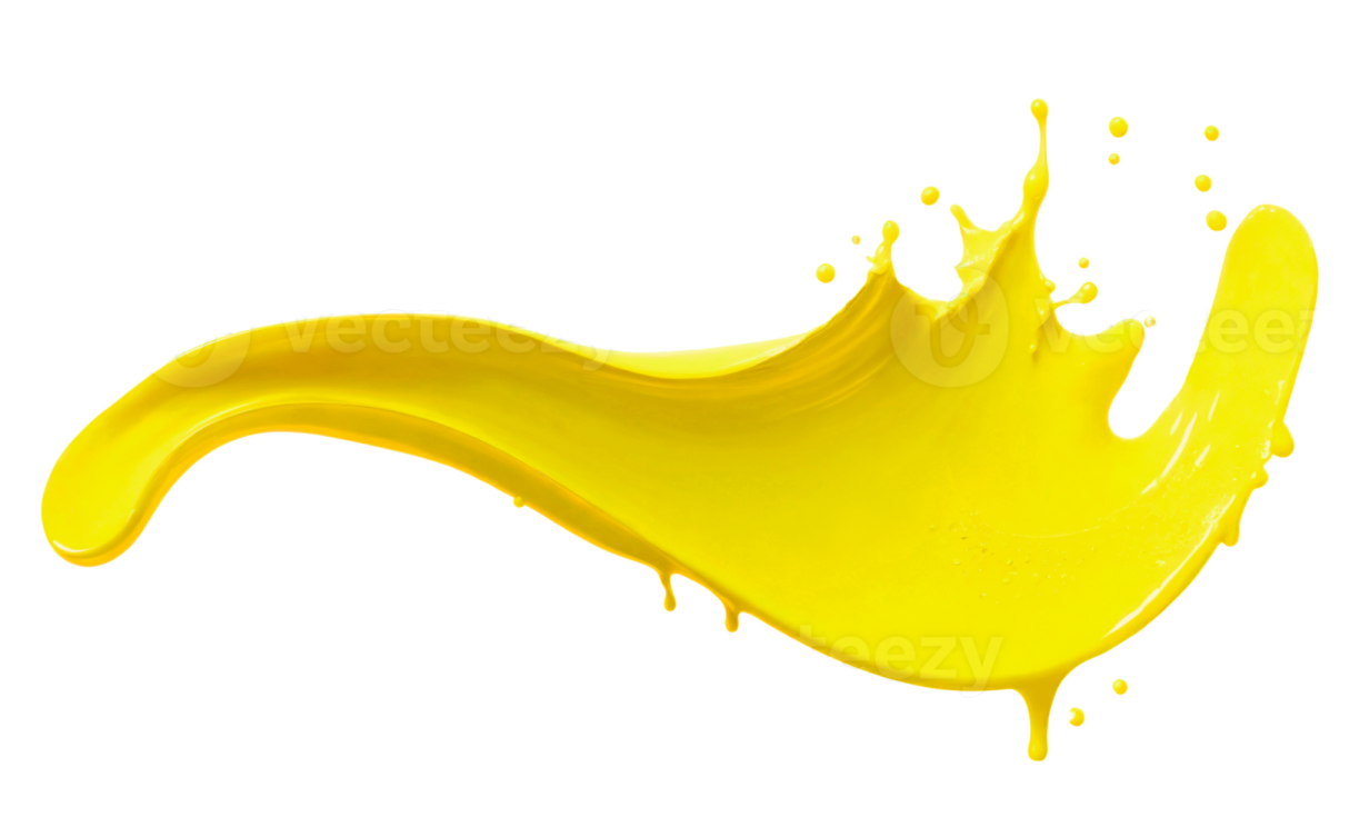 a yellow liquid splash on a white background
