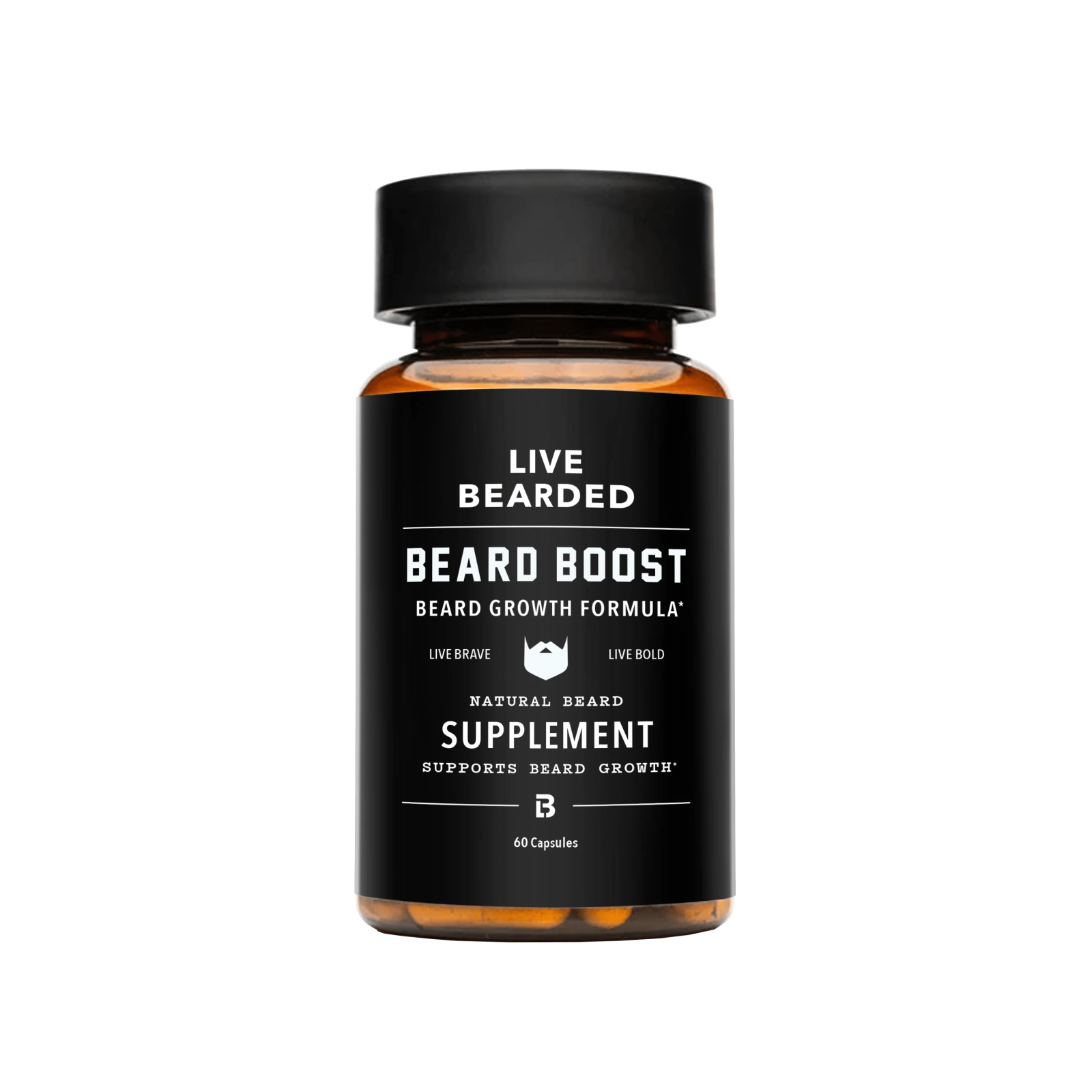 a bottle of beard growth oil on a white background