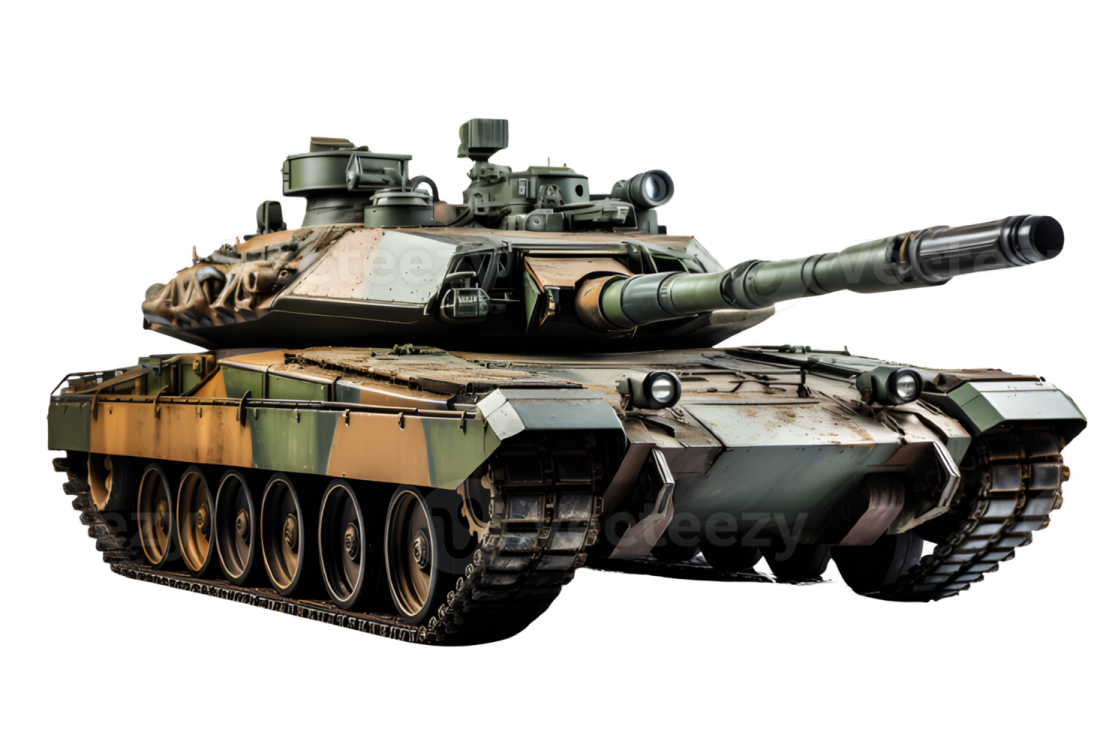 a military tank on a white background