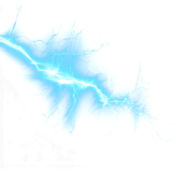 a blue lightning bolt on white background